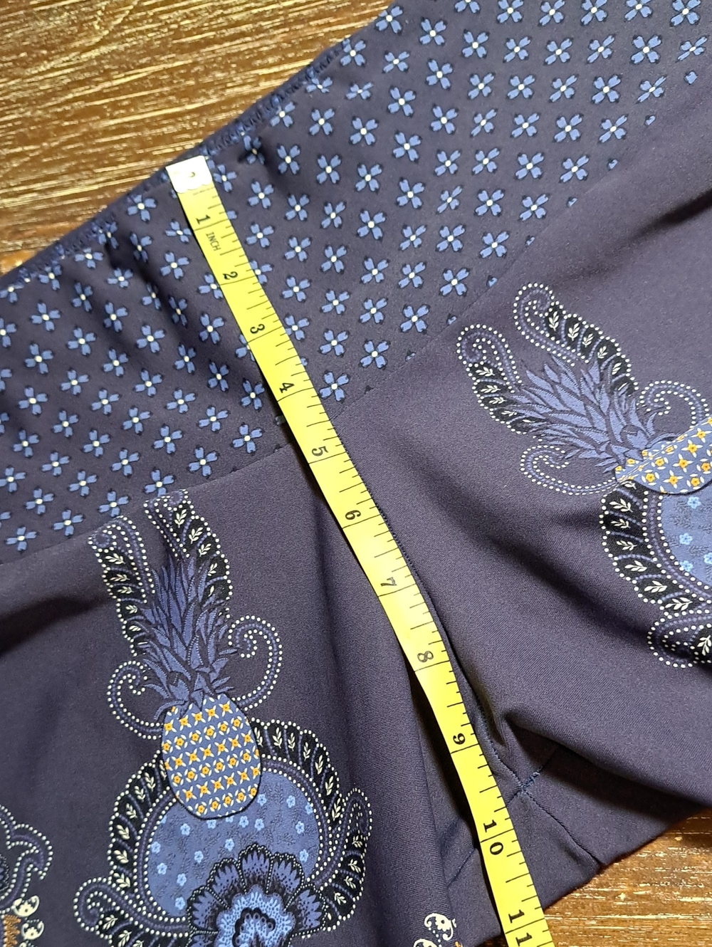 Farm Rio Women’s Legging Blue Abacaxila Pineapple Medium Mandala Geometric Motif - Picture 12 of 14